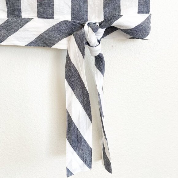 J. Crew Printed Tie Waist Stripe Sleeveless Top - Picture 3 of 10